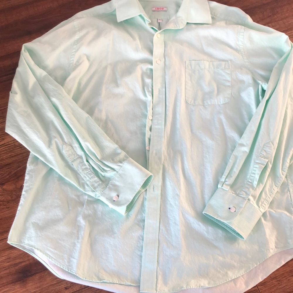 IZOD Mint Striped Button Down 18 36/37